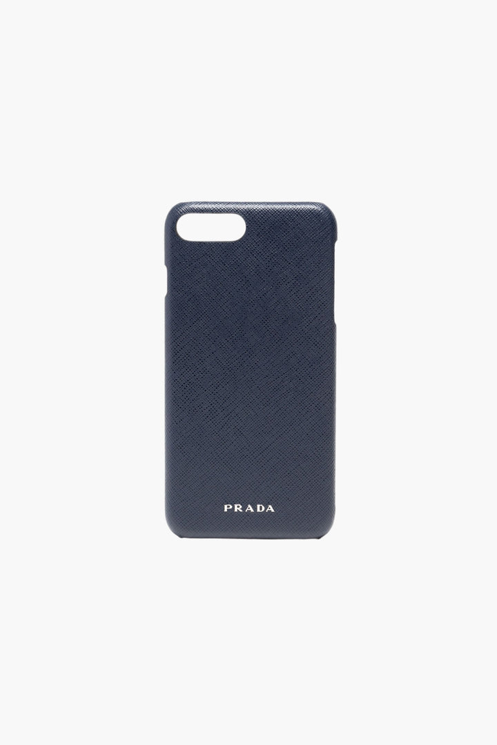 Prada I-Tech Blue Luxury Phone Case - Sophisticated Protection with Iconic Branding