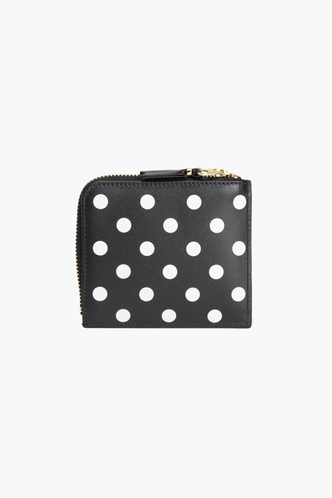 Comme des Garçons Black Polka Dot Wallet with Zip-Around Closure