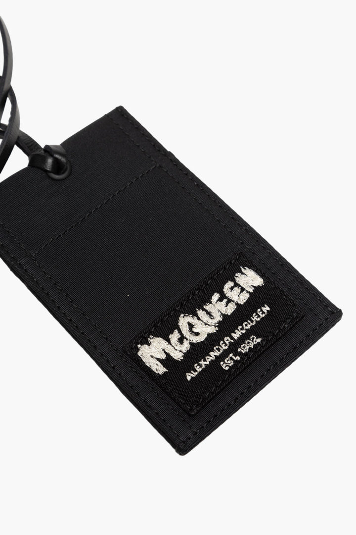 Alexander McQueen Black Wallet with Logo - Made in Italy