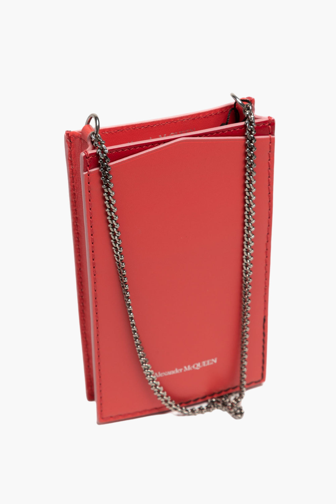 Alexander McQueen I-Tech Coral Red Pouch with Chain Strap