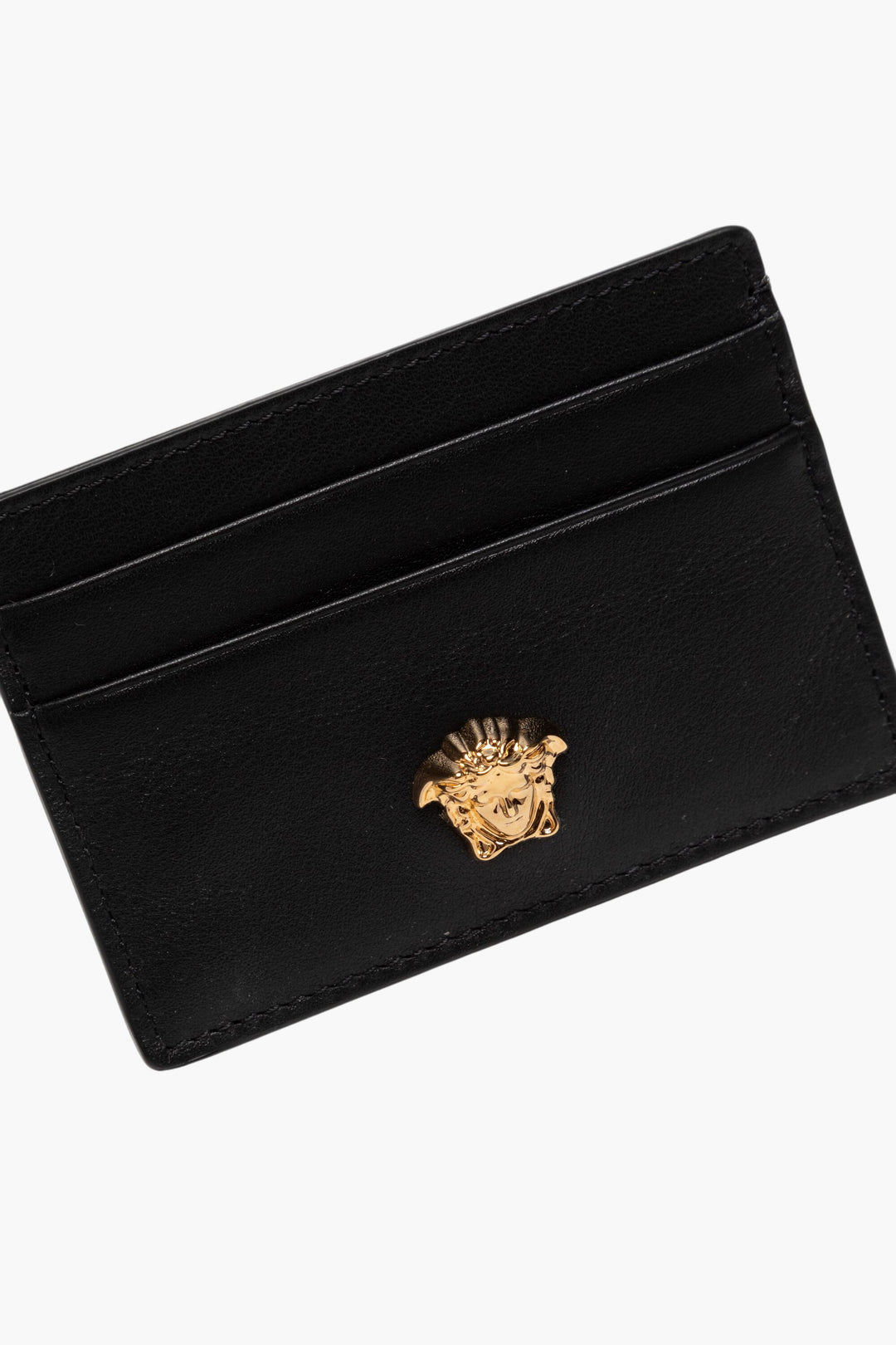 Versace Black-Gold Medusa Leather Wallet