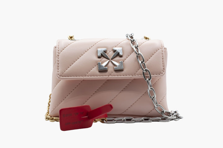 Off-White Quilted Bag with Arrow Emblem in Pink-Multi