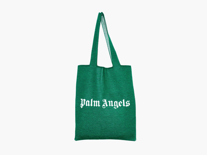 Palm Angels Green-White Logo Tote Bag - Iconic and Spacious