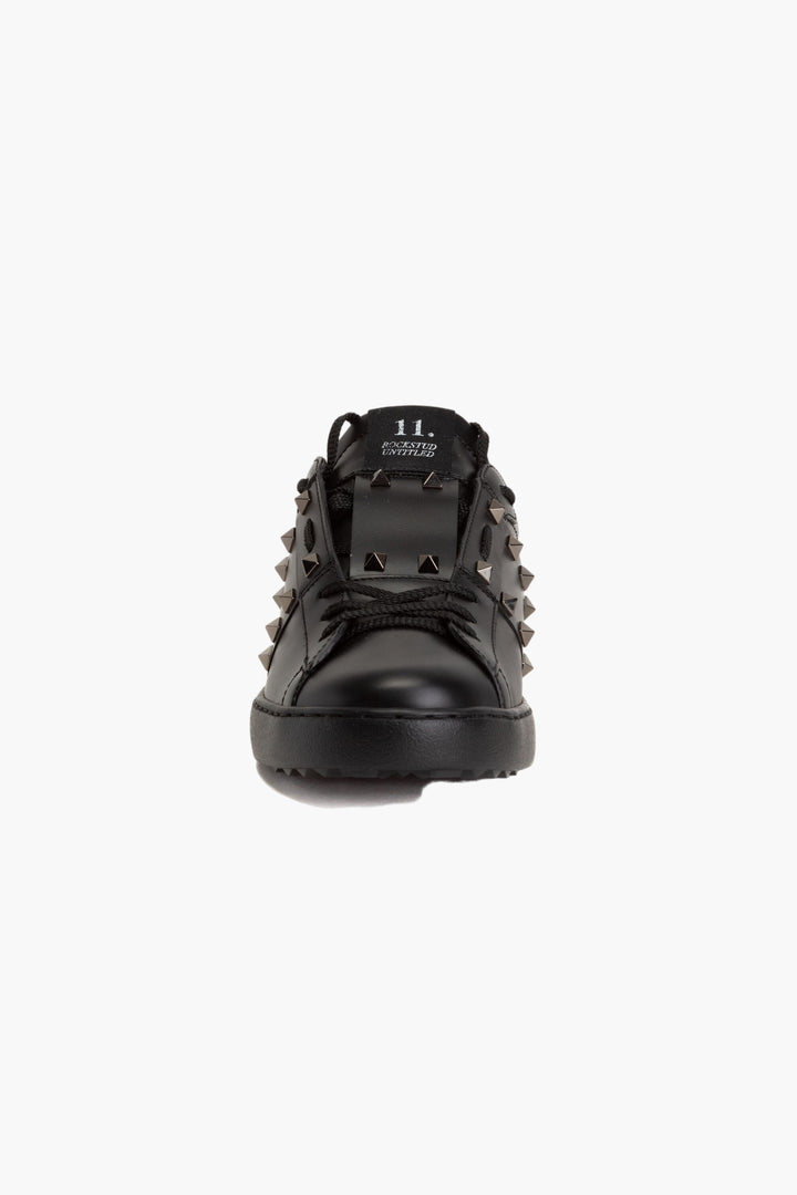 Valentino Sneakers Black Leather with Signature Studs – Made in Italy