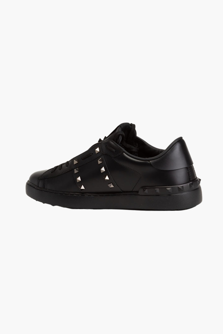 Valentino Sneakers Black Leather with Signature Studs – Made in Italy