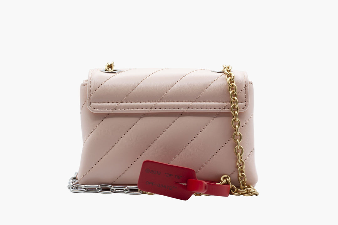 Off-White Quilted Bag with Arrow Emblem in Pink-Multi