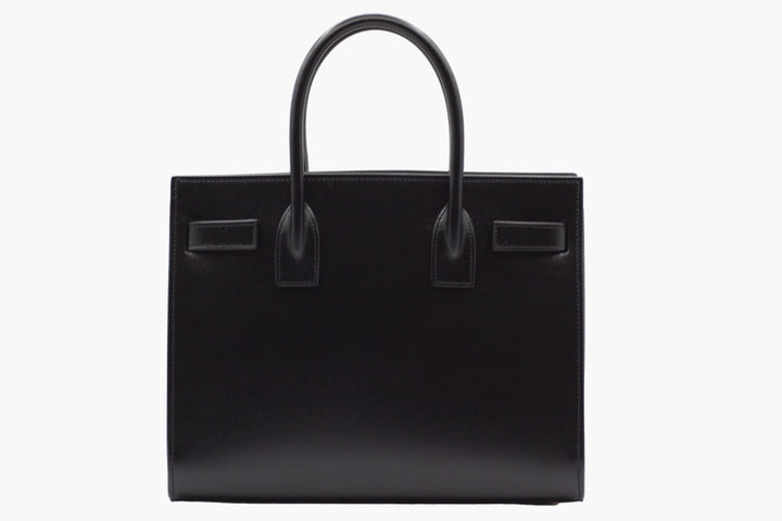 Saint Laurent Black Leather Bag with Gold Hardware - Made in Italy