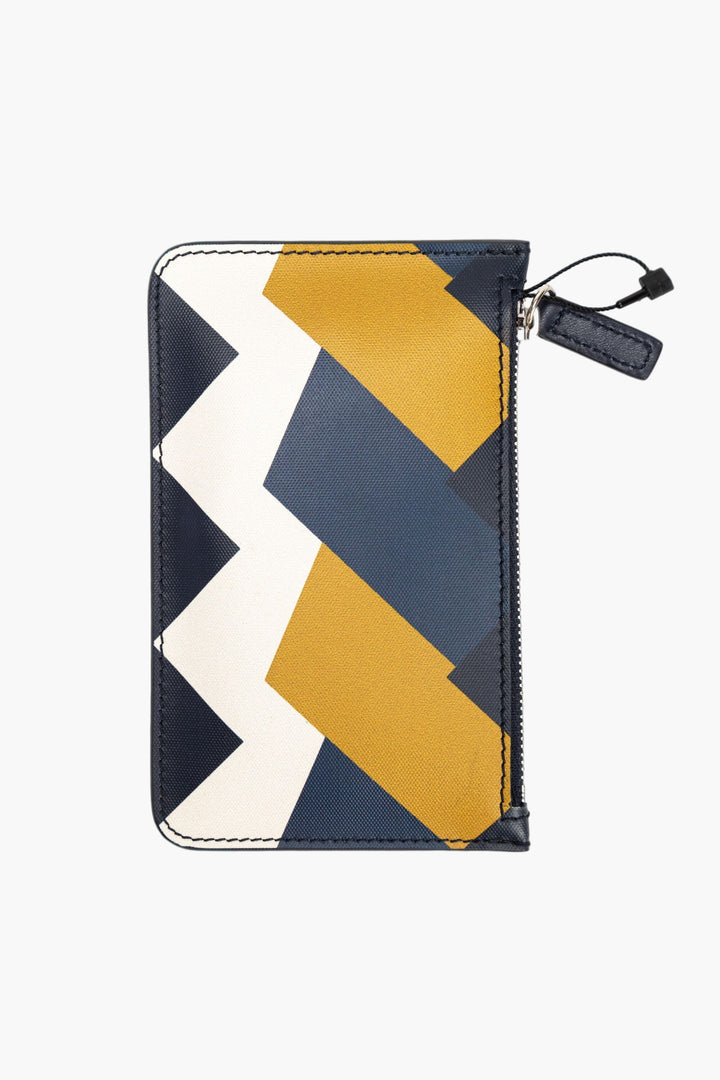 Salvatore Ferragamo Accessories - Luxurious Geometric Pattern Card Holder in Blue-Yellow