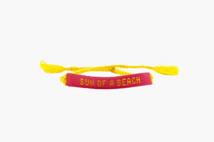 Palm Angels Bijoux Pink-Multi Braided Bracelet "SUN OF A BEACH"