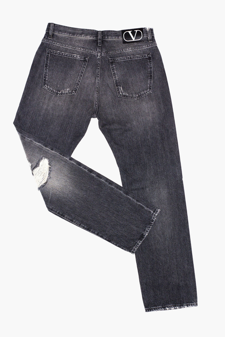 Valentino Distressed Black Jeans Made in Italy