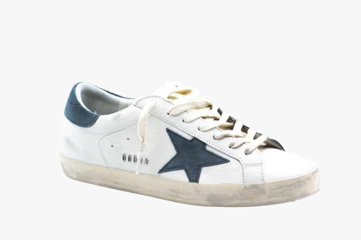 Golden Goose Sneakers White-Bottle Green with Iconic Star Detail Made in Italy