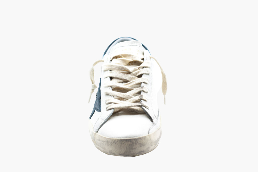 Golden Goose Sneakers White-Bottle Green with Iconic Star Detail Made in Italy