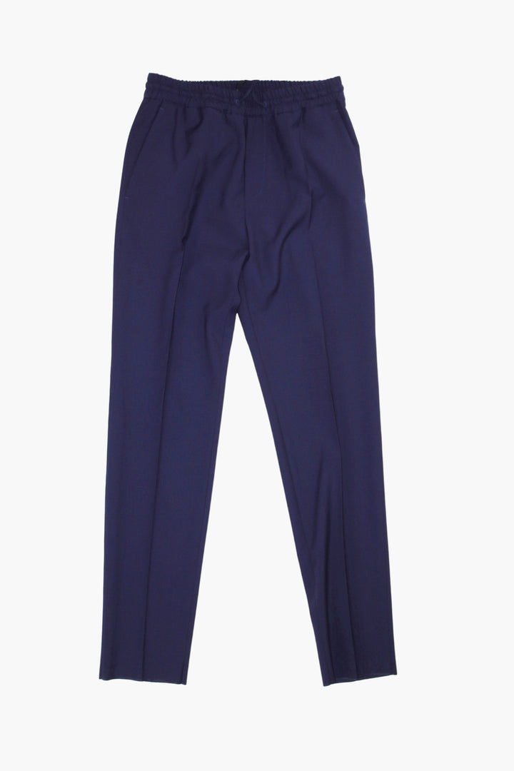 VERSACE Navy Trousers with Elastic Waistband - Timeless Design and Comfort