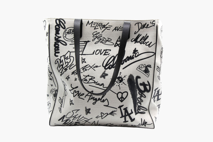 Golden Goose White Bag with Graffiti Design - Stylish and Versatile Accessory