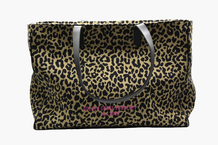 Golden Goose Tote Bag with Leopard Print