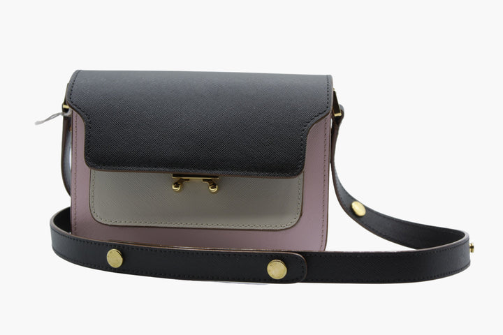 Borse Marni - Design chic color-block nero-rosa con tracolla regolabile