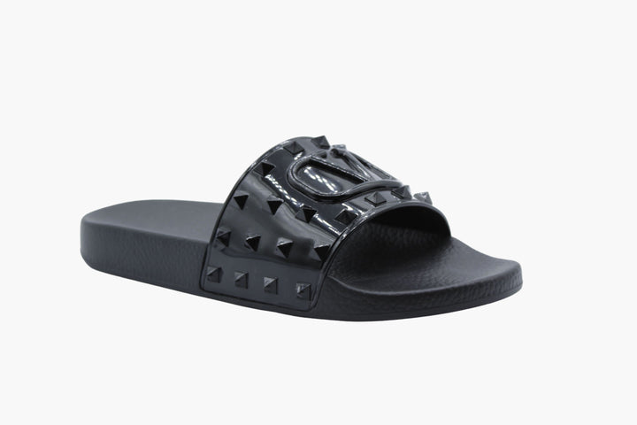 Valentino Sandals Black with Signature Stud Detailing