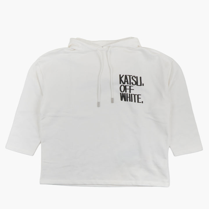 Maglione bianco Off-White Signature con scritta nera in grassetto