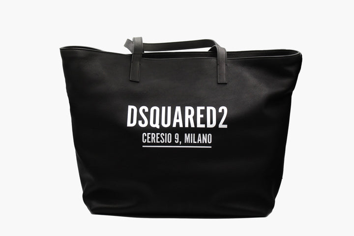 Dsquared2 Black Bag with Bold Logo - Stylish and Spacious Handbag