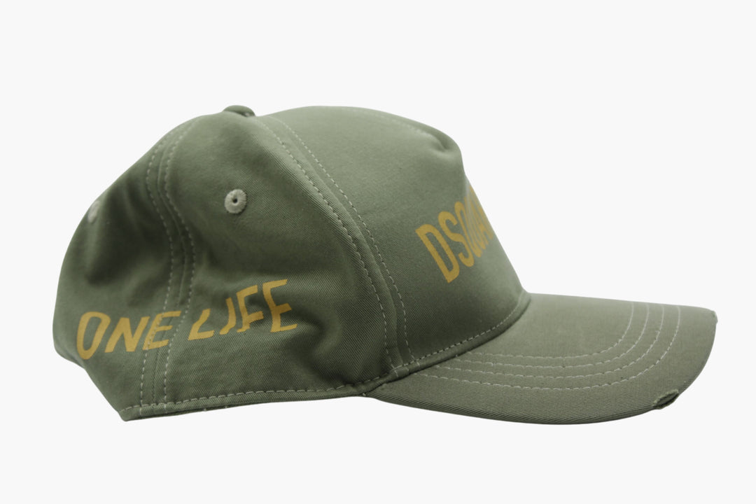 Dsquared2 Green-Yellow Embroidered Logo Hat