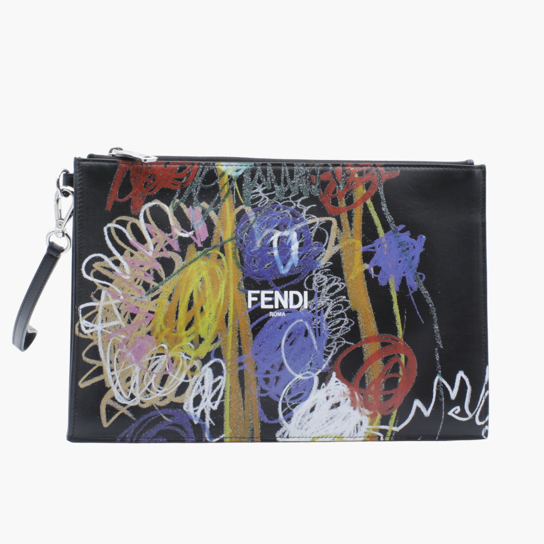 Borsa Fendi Luxury Artistic Black-Multi con tracolla staccabile - Made in Italy