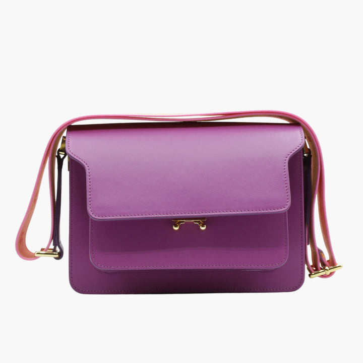 Marni Bags Violet Leather with Adjustable Strap and Spacious Interior