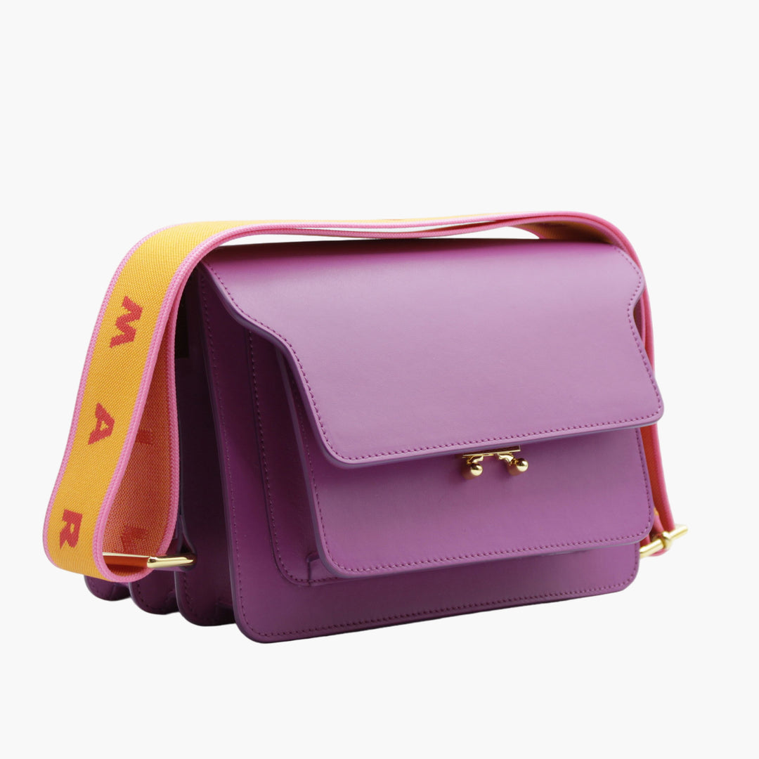 Marni Bags Violet Leather with Adjustable Strap and Spacious Interior