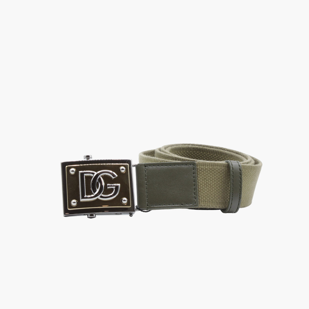 Dolce & Gabbana Green Belt with Elegant DG Logo Buckle - Made in Italy