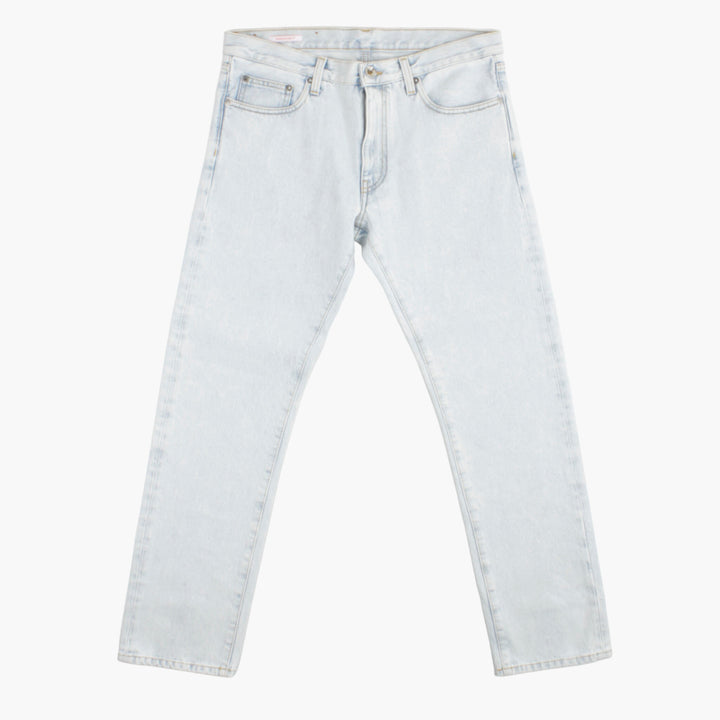 Off-White Light Blue-White Jeans - Contemporary Style & Comfortable Fit