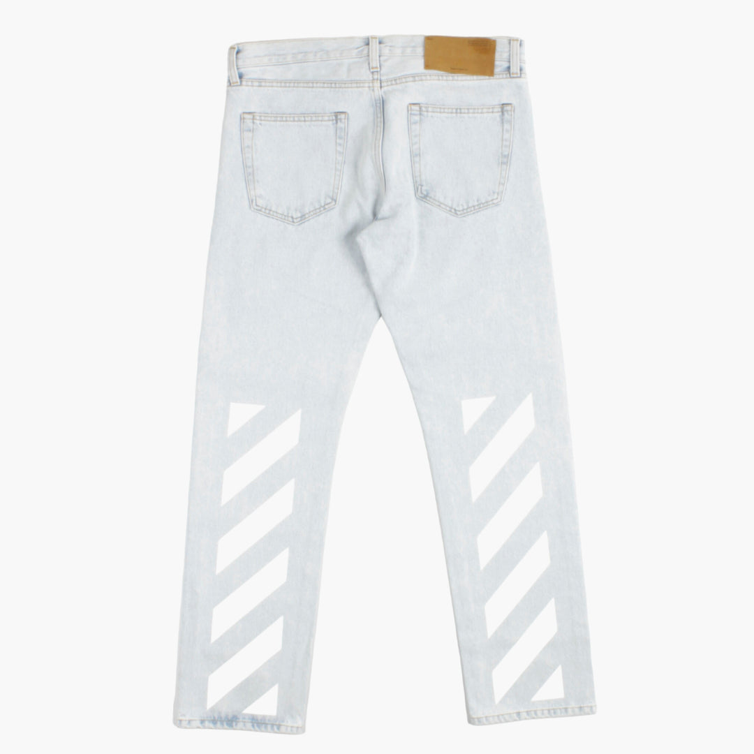 Off-White Light Blue-White Jeans - Contemporary Style & Comfortable Fit