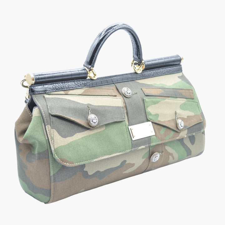 Dolce & Gabbana Green Camouflage Bag - Luxury Italian Craftsmanship