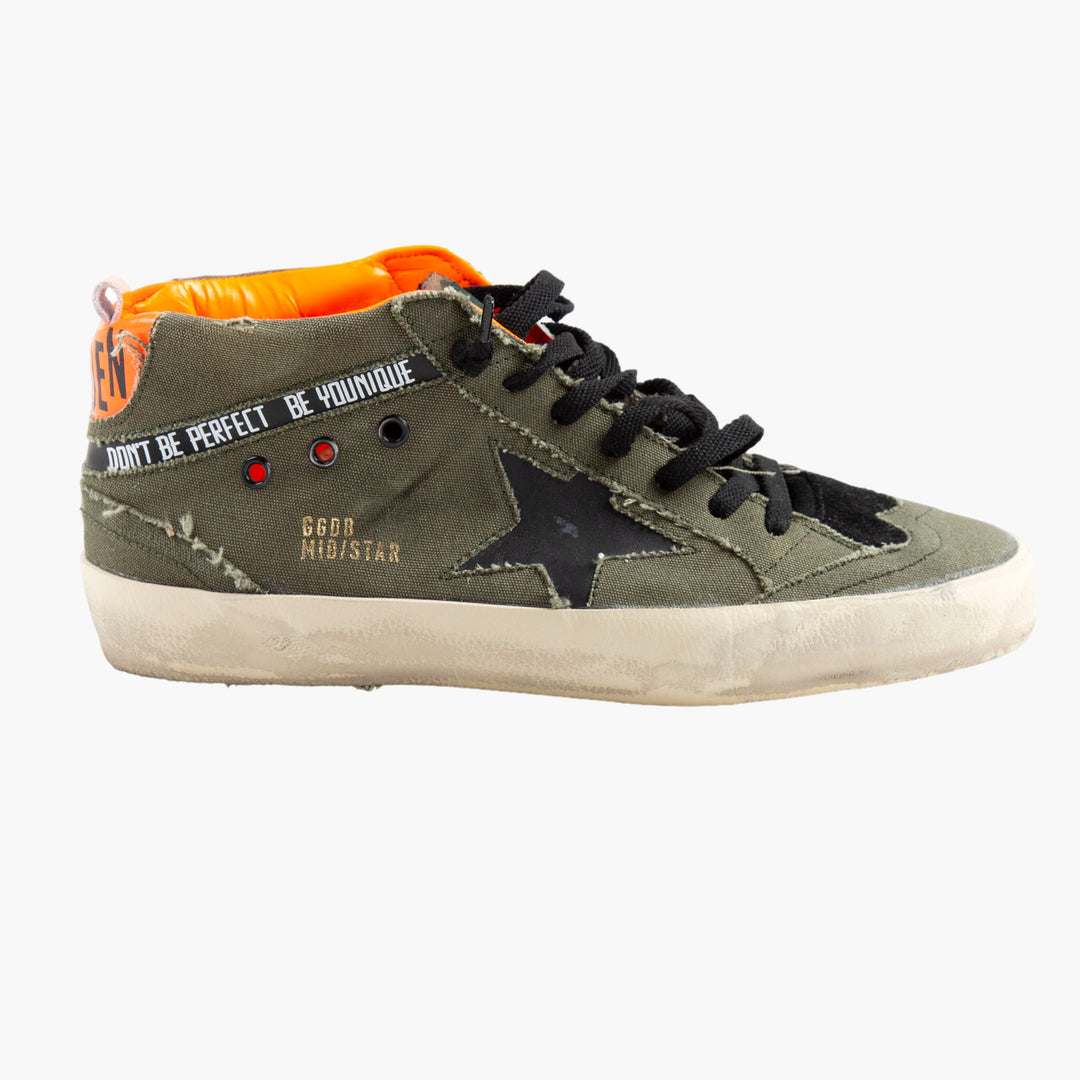 Golden Goose Sneakers Luxury Italian Distressed Design - Green-Multi