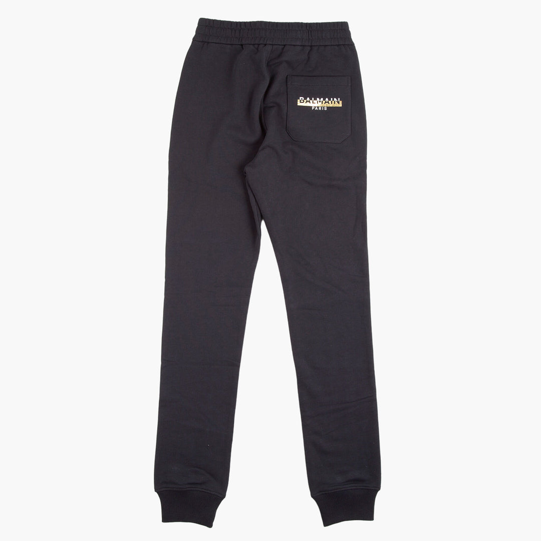 Balmain Black-Multi Joggers with Elasticated Waistband and Ribbed Cuffs