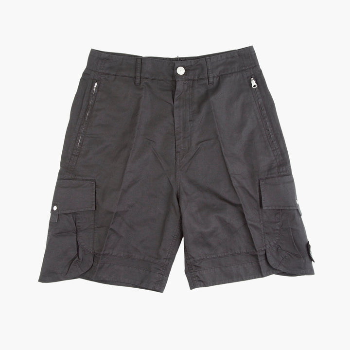 Stone Island Men's Black Shorts - Durable Premium Fabric & Multi-Pocket Design