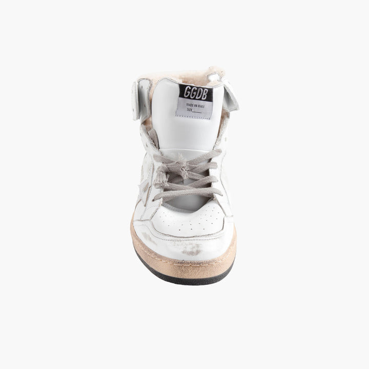 Golden Goose White Sneakers with Iconic Star Detail and Distressed Finish