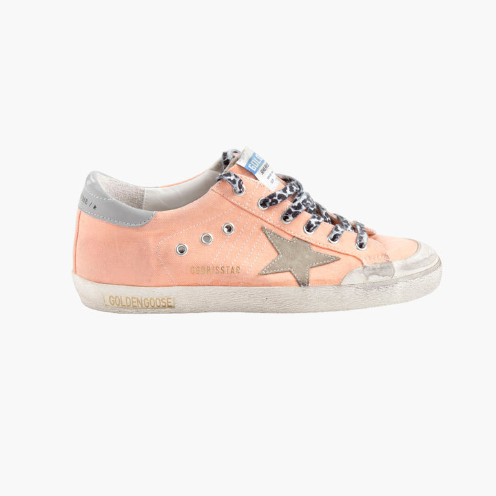 Golden Goose Pink-Multi Distressed Star Sneakers - Made in Italy