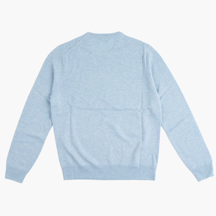 Malo Luxury Blue Sweater with Classic Crew Neckline