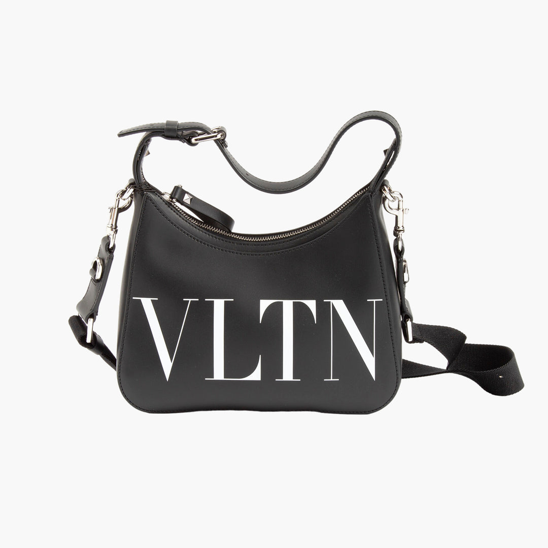 Valentino Bags Black VLTN Logo Bag - Made in Italy