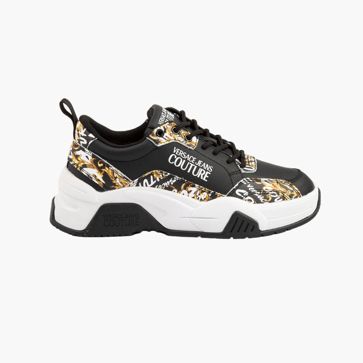 Versace Black-Gold-White Sneakers - Luxurious Street Style with Iconic Branding