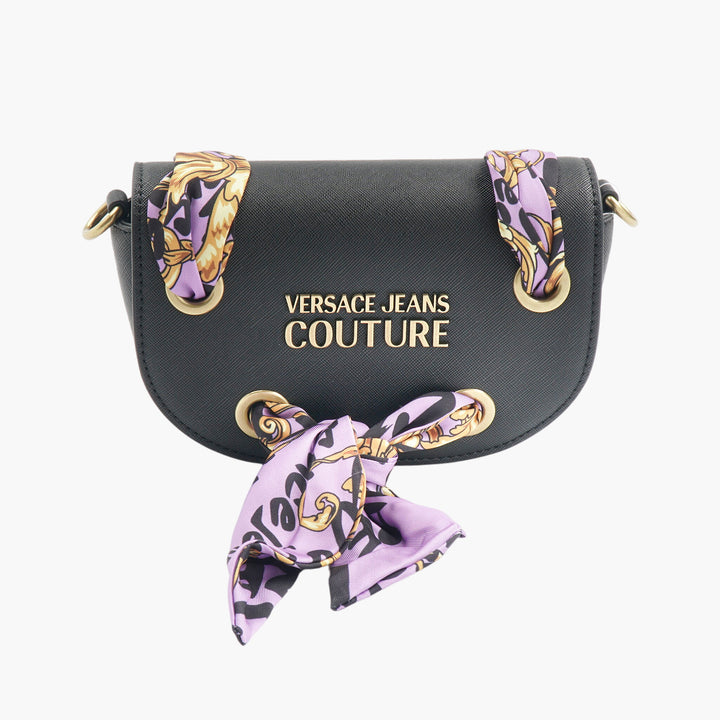 Versace Jeans Couture Bag - Black Gold Multi with Scarf Detailing