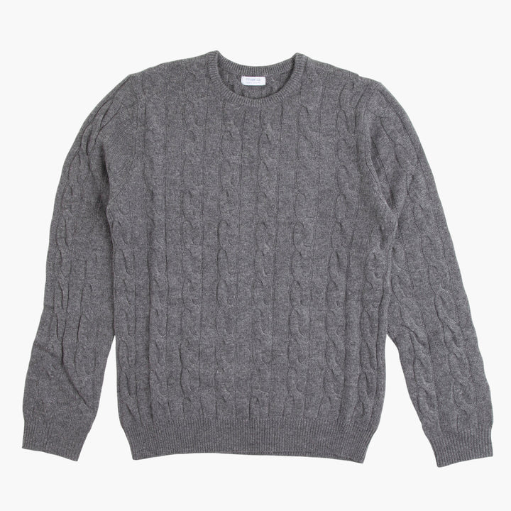 Malo Luxurious Cable Knit Grey Sweater