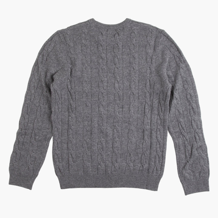 Malo Luxurious Cable Knit Grey Sweater