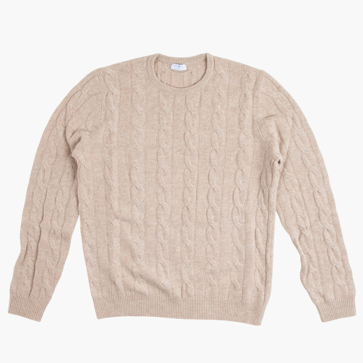 Malo Beige Cable-Knit Sweater - Elegant and Cozy Fashion