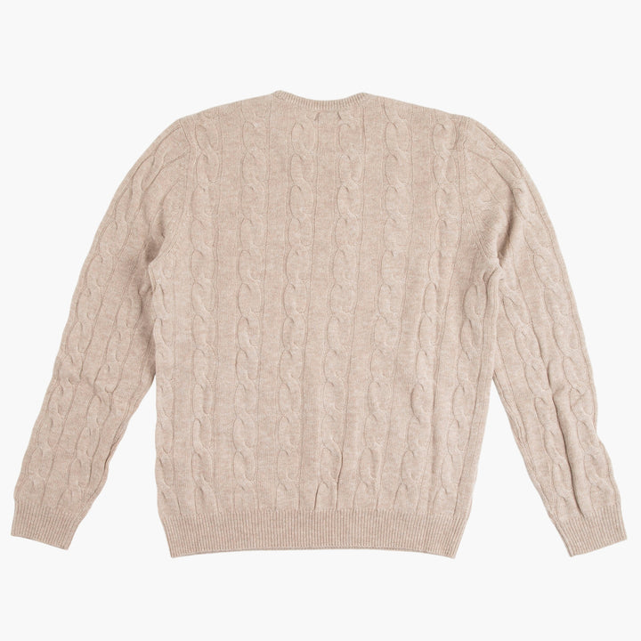 Malo Beige Cable-Knit Sweater - Elegant and Cozy Fashion