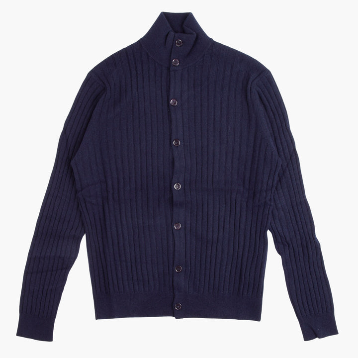 Malo Sweaters Blue - Luxurious Ribbed Button-Down Sweater for Men