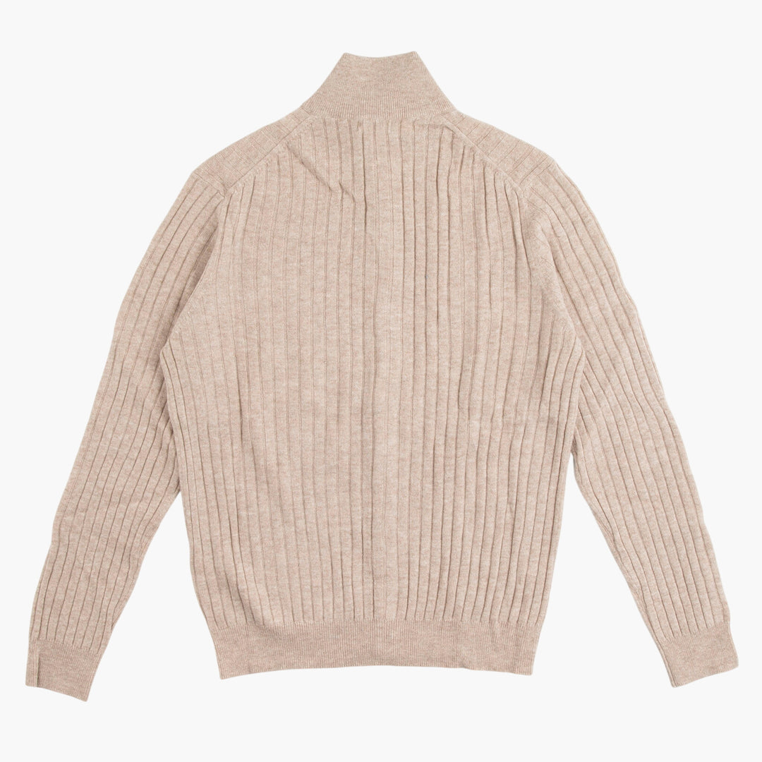 Malo Beige Button-Down Sweater - Elegant and Versatile Ribbed Design