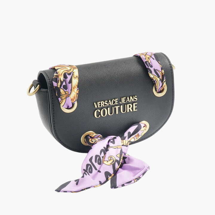 Versace Jeans Couture Bag - Black Gold Multi with Scarf Detailing