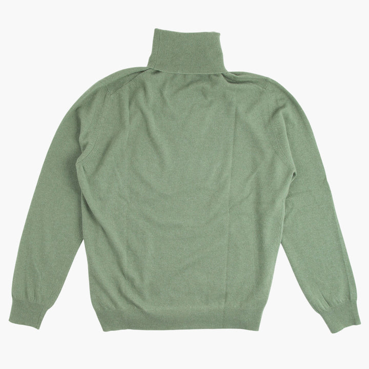 Malo Luxurious Green Turtleneck Sweater for Timeless Elegance