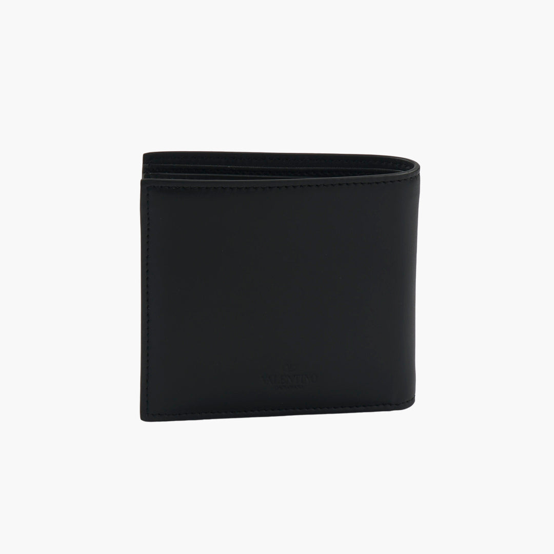 Valentino Black Wallet with Iconic VLTN Logo - Elegant and Compact Design