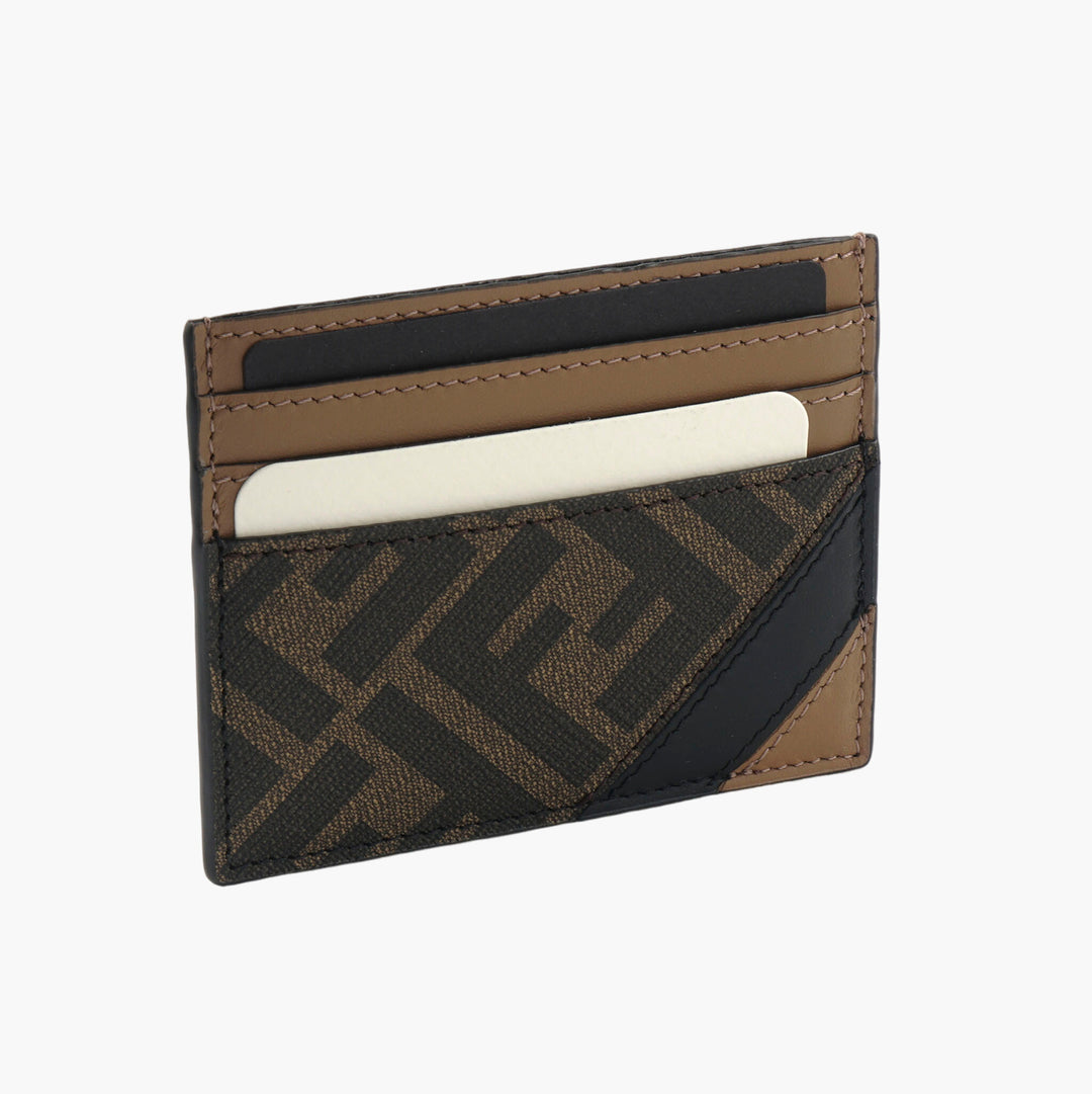 Fendi Brown fabric card holder